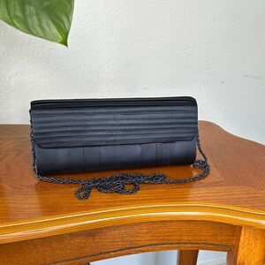 Nina Ricci Y2K BluePurple Evening Bag Pink Satin Lining Beaded Chain Strap